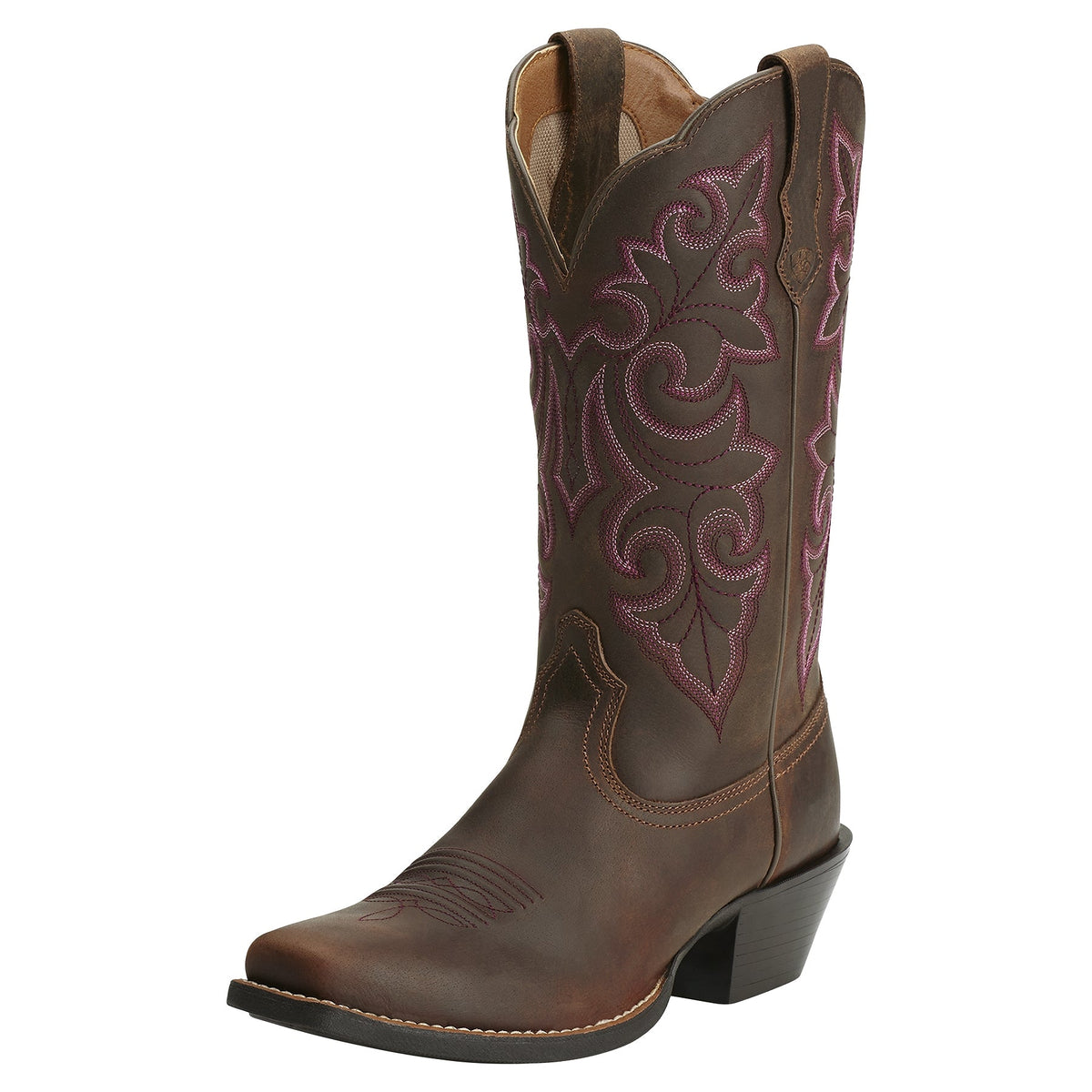 Ariat Ladies Round Up Square Toe Boots - Powder Brown