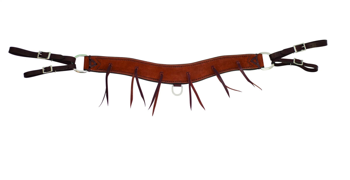 Wildfire Saddlery Leather Rough Out One Piece Breast Collar With Latigo Strings