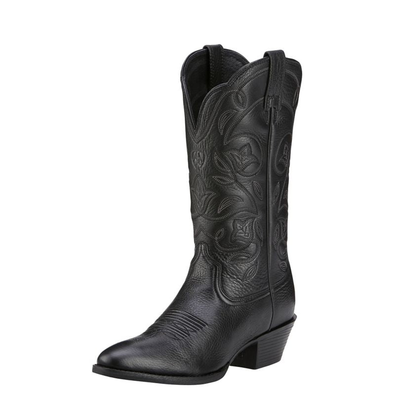 Ariat Womens Heritage Western R-Toe Boot - Black