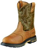 Ariat Mens Workhog Composite Toe Waterproof Boots - Aged Bark/Army Green