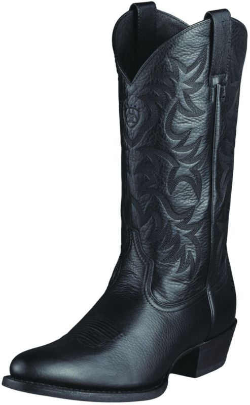 Ariat Mens Heritage Western R Toe - Black Deertan