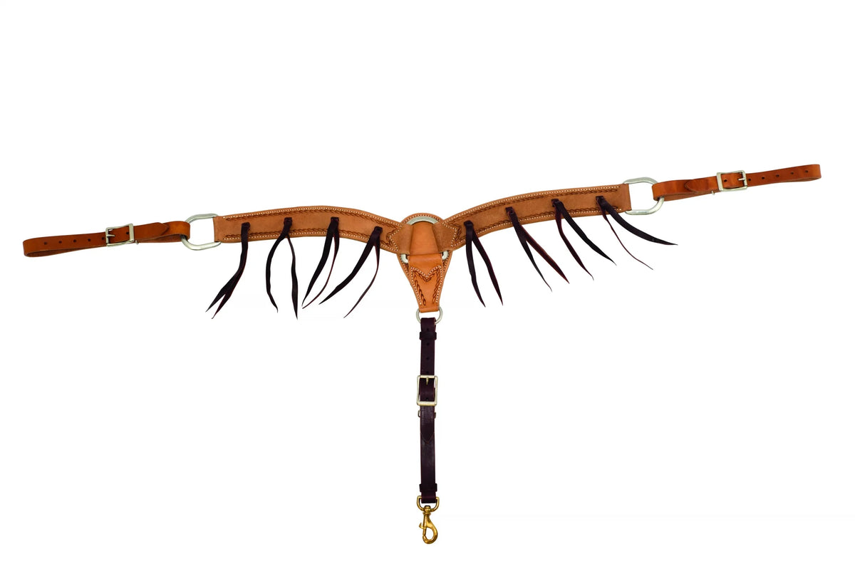 Wildfire Saddlery Leather Rough Out Breast Collar With Latigo Strings
